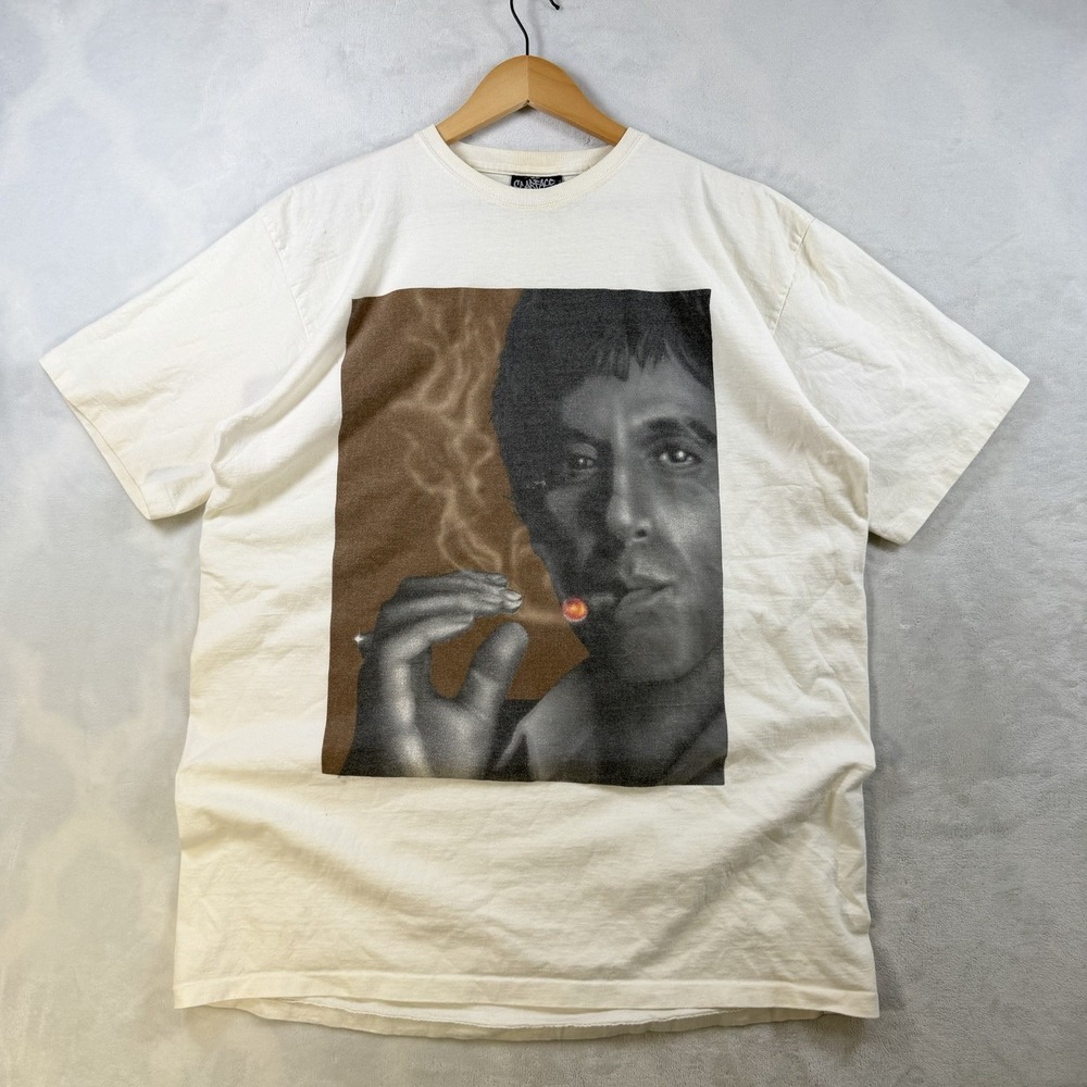 Vtg Scarface Shirt Men XL Tony Montana Smoking Cigar Al Pacino Mob Made In USA